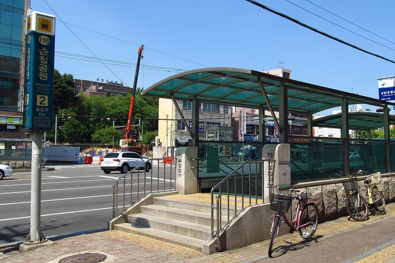 Exit 2 of Songjeong Park Station in Gwangju