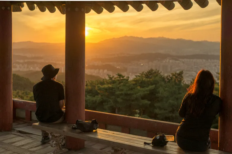 Sunset viewed from Bomunsan Fortress in Daejeon